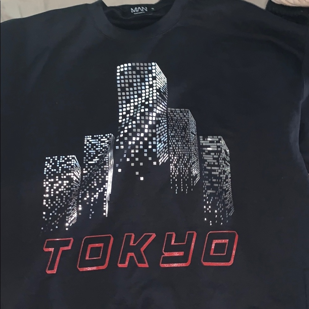 A crew neck sweater